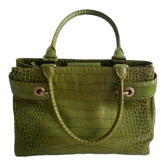 Ann Taylor Genuine Leather Olive Green Handbag - Picture 3 of 9